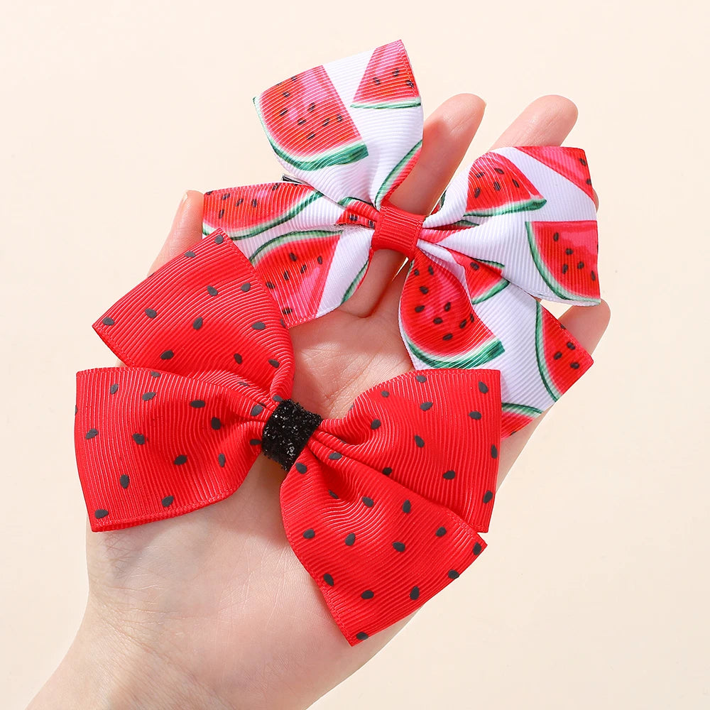 4Pcs Summer Watermelon Hair Clips Set for Kids Hair Accessories Girls Tourist Beach Vacation Headwear Hairgripes