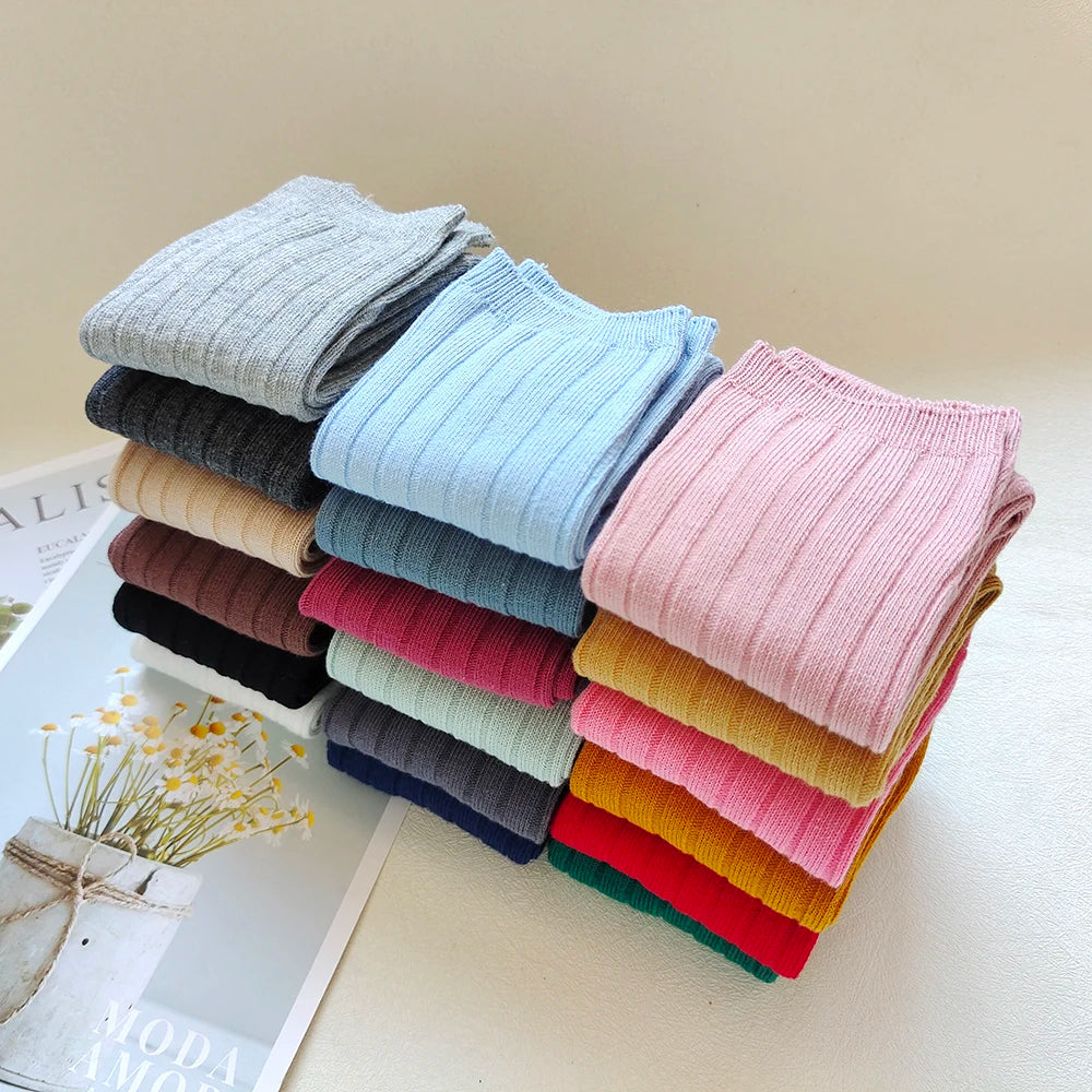 New Fashion Boys Girls Knee High Socks Cotton Breathable Stripe Kids Casual Sock Children School Uniform Socks Baby Socken Long