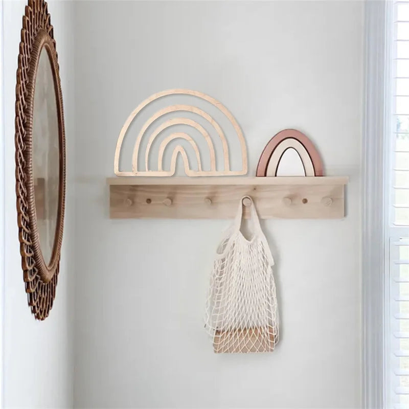 Nordic Style Wooden Rainbow Wall Art Hanging Decoration