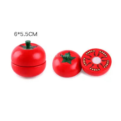 Wooden Fruit Cutting Educational Toy For Children Kitchen Playset With Peelable Fruit 1Pcs