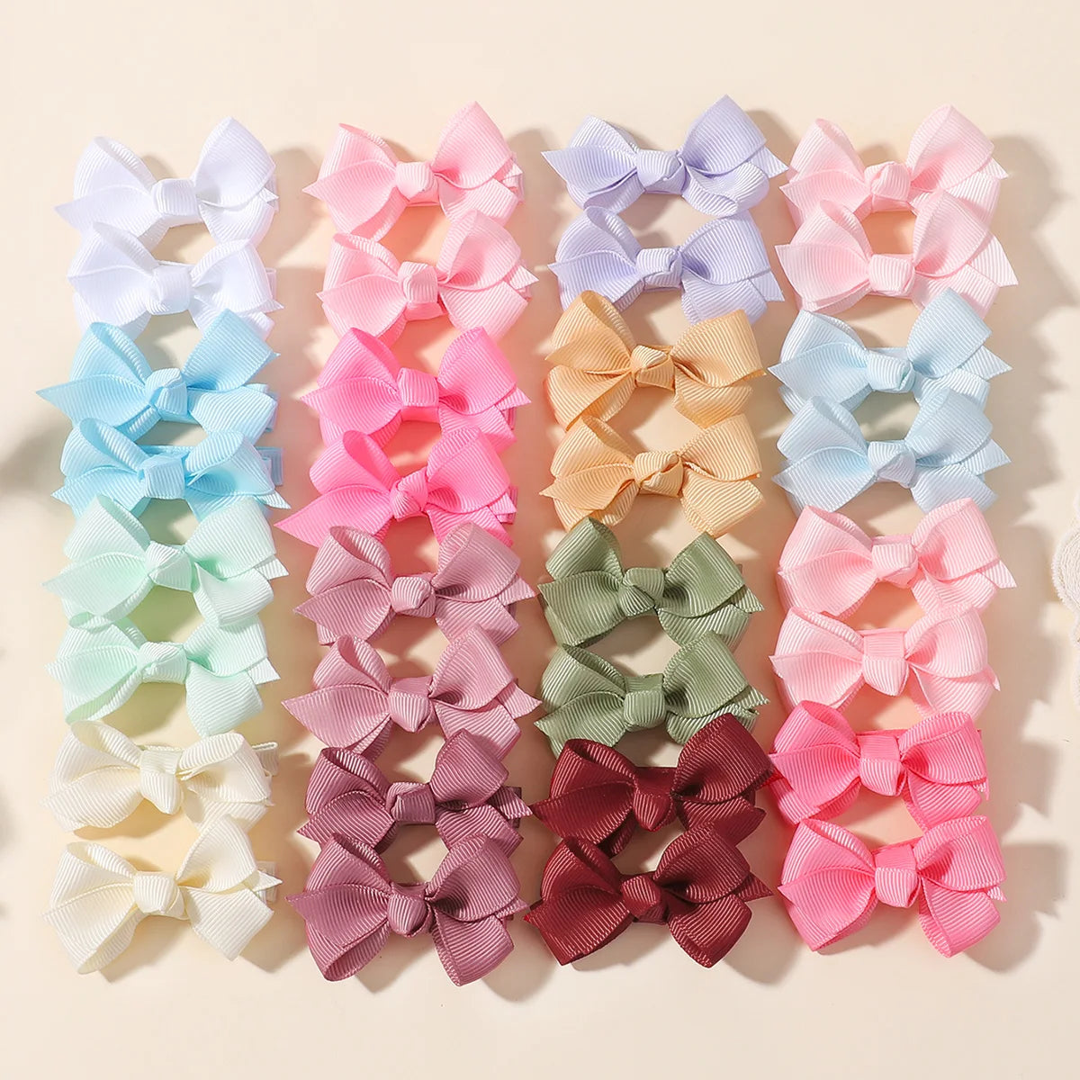 16pcs/Set Handmade Cute Colorful Ribbon Hair Bows Clips for Baby Girls Hairpin Barrettes Headwear Hair Accessories