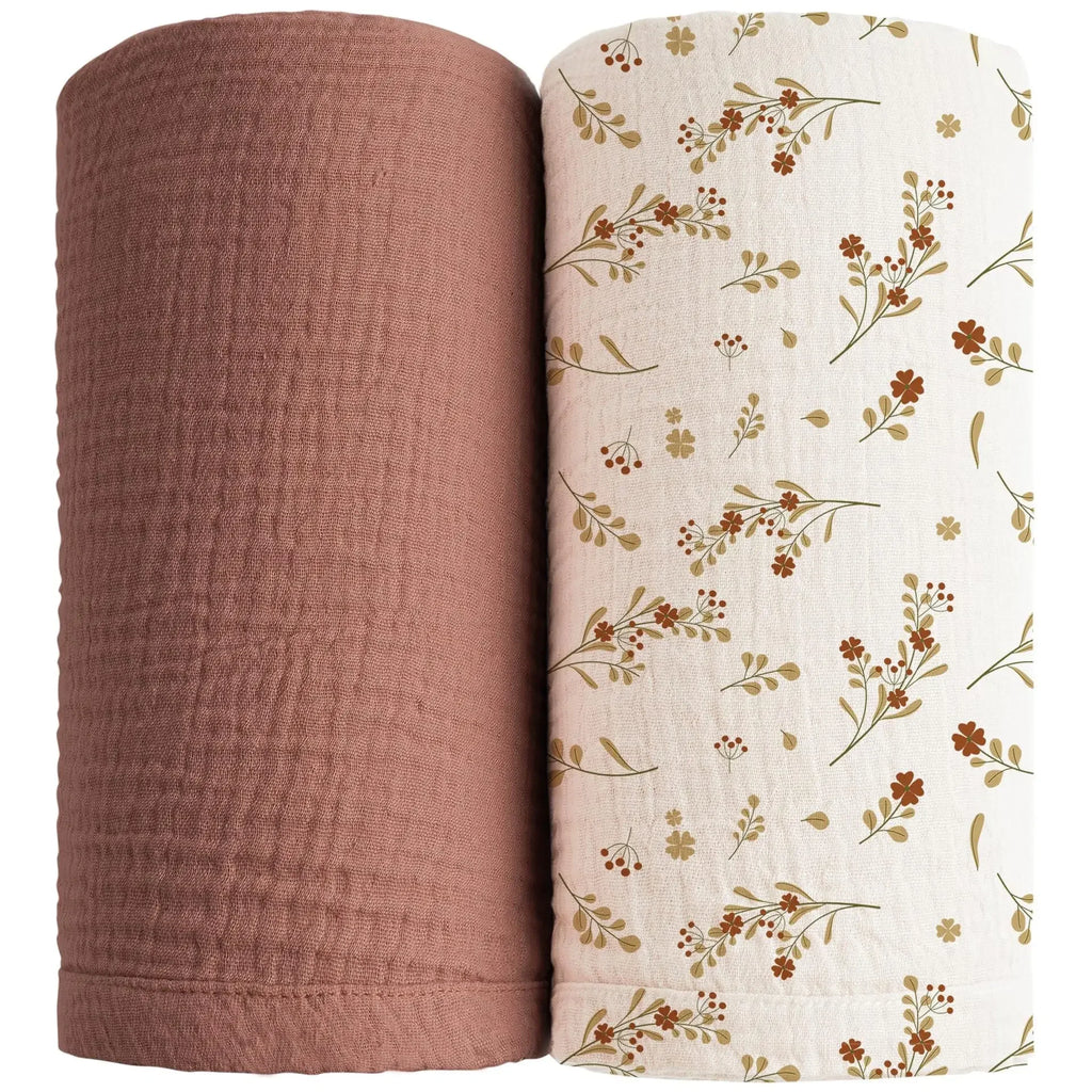 2PC Cotton Muslin Baby Swaddle Blankets Bedding Soft Receiving Blanket Newborn Baby Wrap Stroller Cover Babies Acceesories