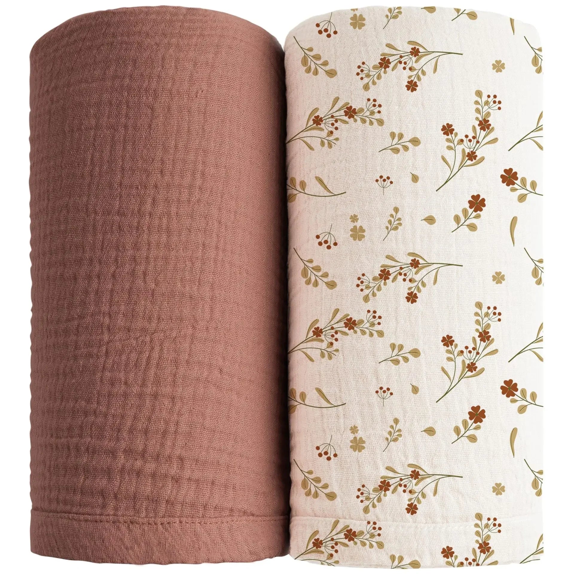 2PC Cotton Muslin Baby Swaddle Blankets Bedding Soft Receiving Blanket Newborn Baby Wrap Stroller Cover Babies Acceesories