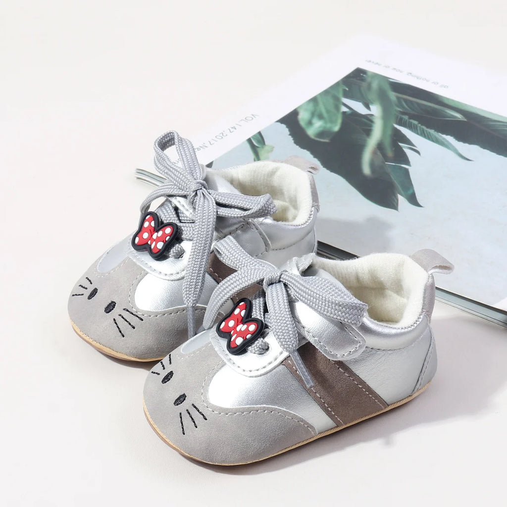 New Design Baby Girls First Walking Toddler Shoes Spring And Autumn Baby Indoor Outdoor Sneaker With High Quality PU Leather