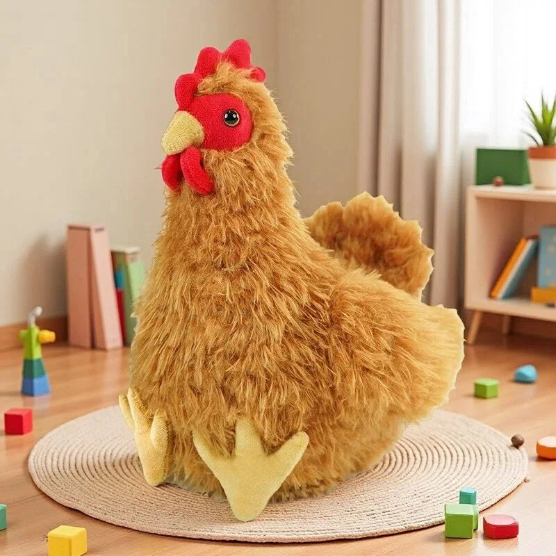 2026 New Simulation Chubby Rooster Hen Black-bone Chicken Fluffy Simulation Animal Poultry Stuffed Soft Lifelike Huggable Pillow