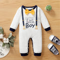 Baby Boy Jumpsuit Letter Printed Small gentleman Long sleeved Jumpsuit for Newborns Baby Boy 0-18 Months in Spring and Autumn