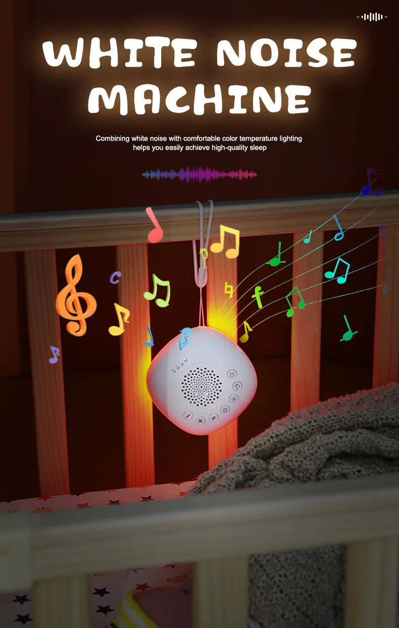 6/10/20Songs White Noise Sound Machine Portable Baby SleepMachine Soothing Sounds Volume Adjustable Builtin Rechargeable Battery