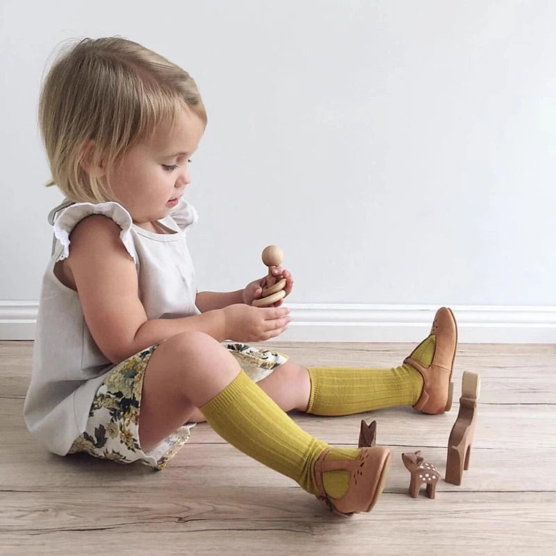 New Fashion Boys Girls Knee High Socks Cotton Breathable Stripe Kids Casual Sock Children School Uniform Socks Baby Socken Long
