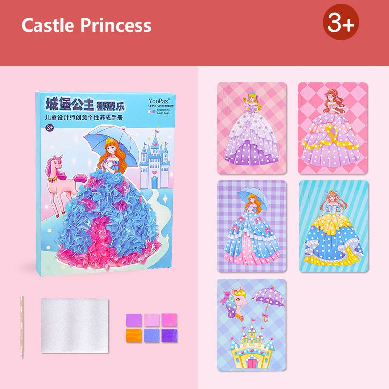 Children's Fabric Art Craze Poke Drawing Craft Toys Creative Puzzle Puncture Painting Poking Sticker Kids Birthday Gift For Girl