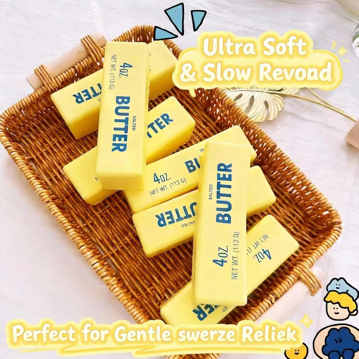 1-10Pcs Butter Stick Squishy Toy Slow Rising Squeeze Toy Butter Bar Brick Squishy Fidget Toy Anti Stress Release Hand Relax Gift