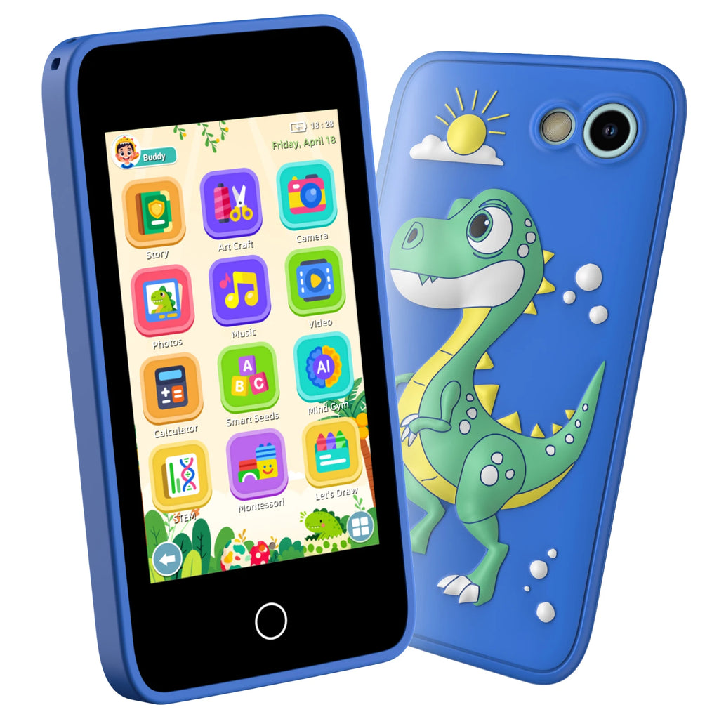 Kids Smart Phones - Educational Touch Screen Cell Phones for Children with Camera - Blue - Ages 3-12