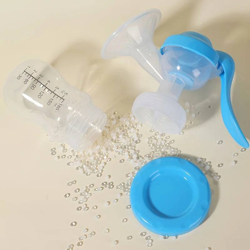 2pcs Bottle and Manual Breast Pump 2 in 1 With Scale&Diversion Trench, Soft Silicone Breastfeeding Pump Milk Saver, Safe