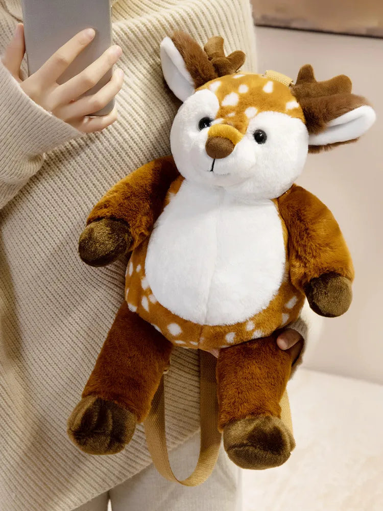 Hot 1pc 40cm Lovely Plush Sloth Alpaca Lemur Elephant Backpack Toy Cute Animal Shoulders Bag Lions Rabbit Giraffe Nice Gift