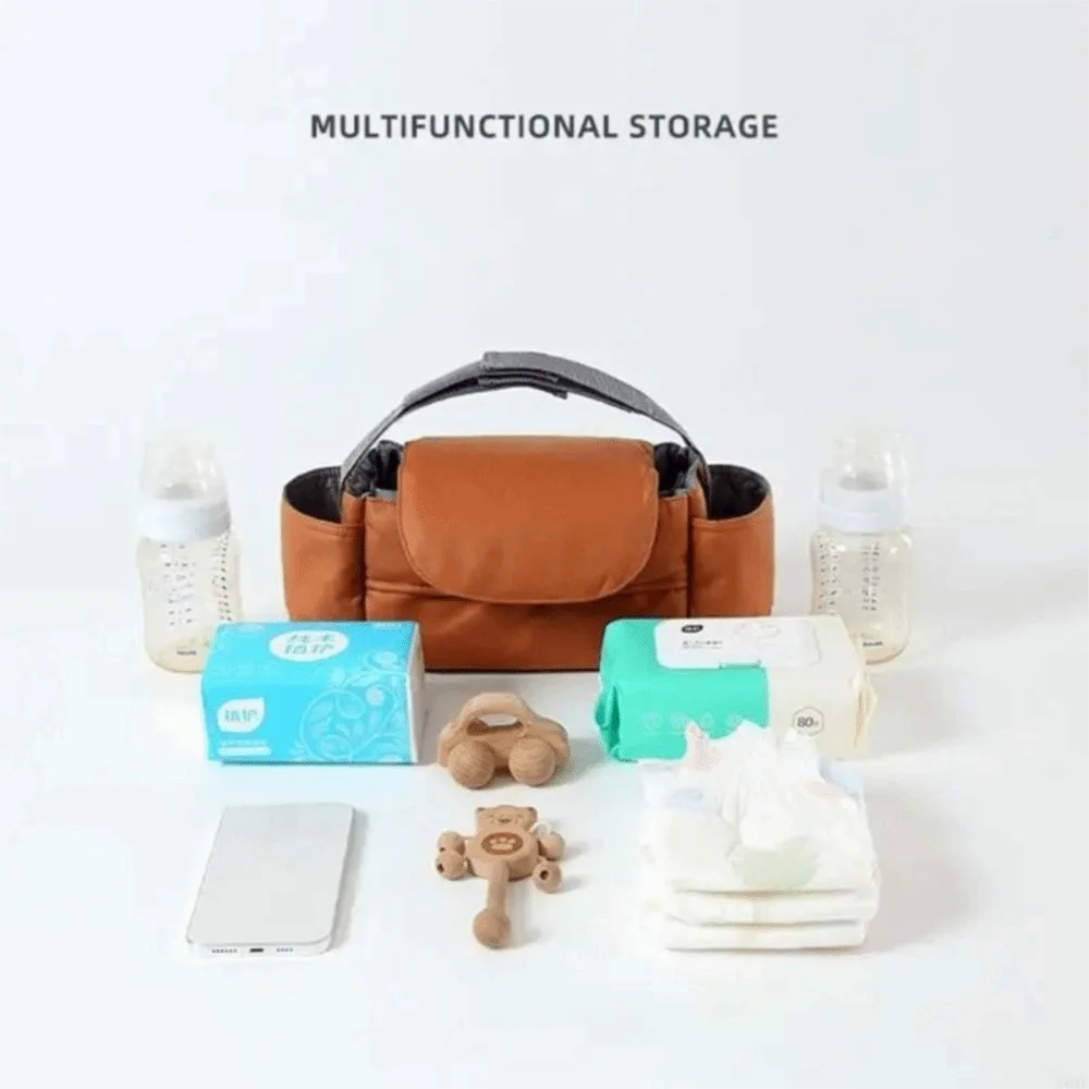 Large Capacity Baby Pram Organizer Multifunctional Insulated Pocket Stroller Hanging Bag wirh Tissue Bag Detachable Design