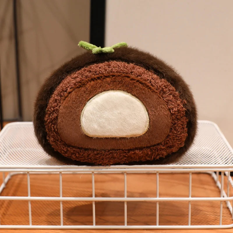 New Kawaii Smile Swiss Roll Plush Toys Soft Stuffed Cartoon Dessert Doll Delicate Mini Desktop Decor Lovely Gift To Girlfriend