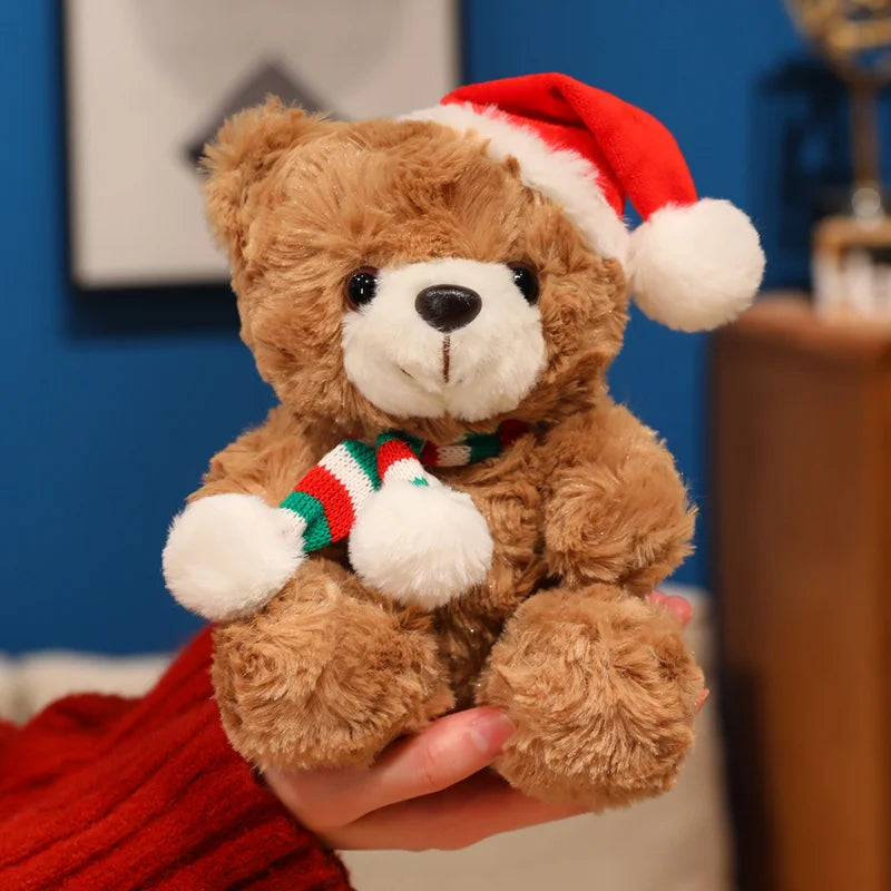 Lovely Cartoon Christmas Scarf Bear Penguin Soft Stuffed Elk Teddy Bear Doll Plush Toy Decoration Girl Boy Kids Christmas Gift