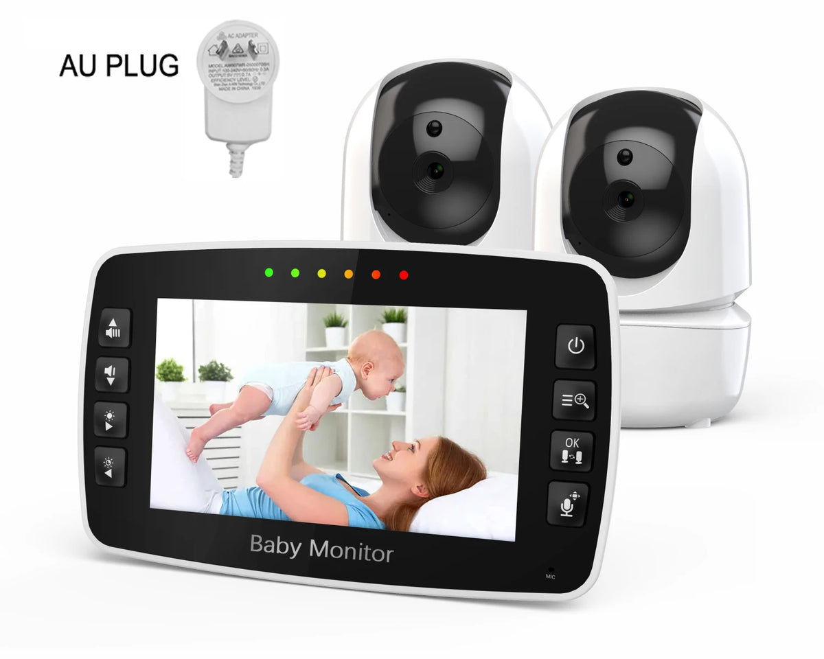 Baby Monitor Dual Camera 4.3 Inch Wireless Ptz Night Vision Temperature Monitoring