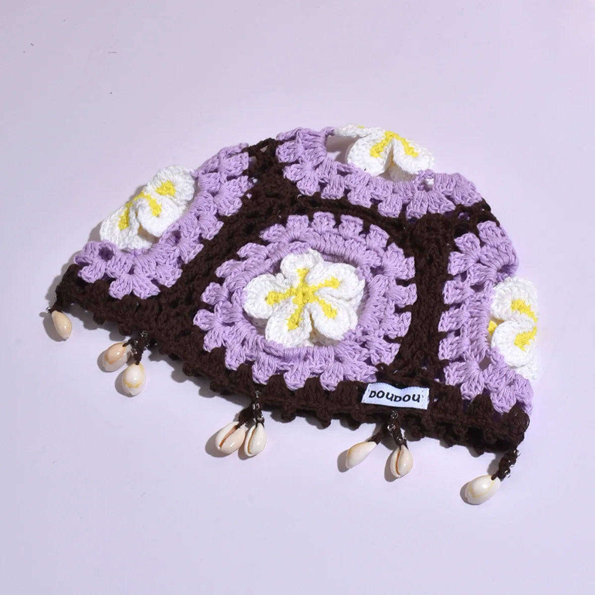 Korean-style trendy children's hat, hand-crocheted  hollow hat, outdoor breathable pullover hat, knitted hat for baby girls