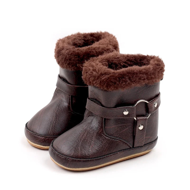 Hot Selling Winter Baby Boy And Girl Pre Walking Toddler Shoes Fashion Design Fleece-lined For 0-18M Baby Winter Cotton Boots