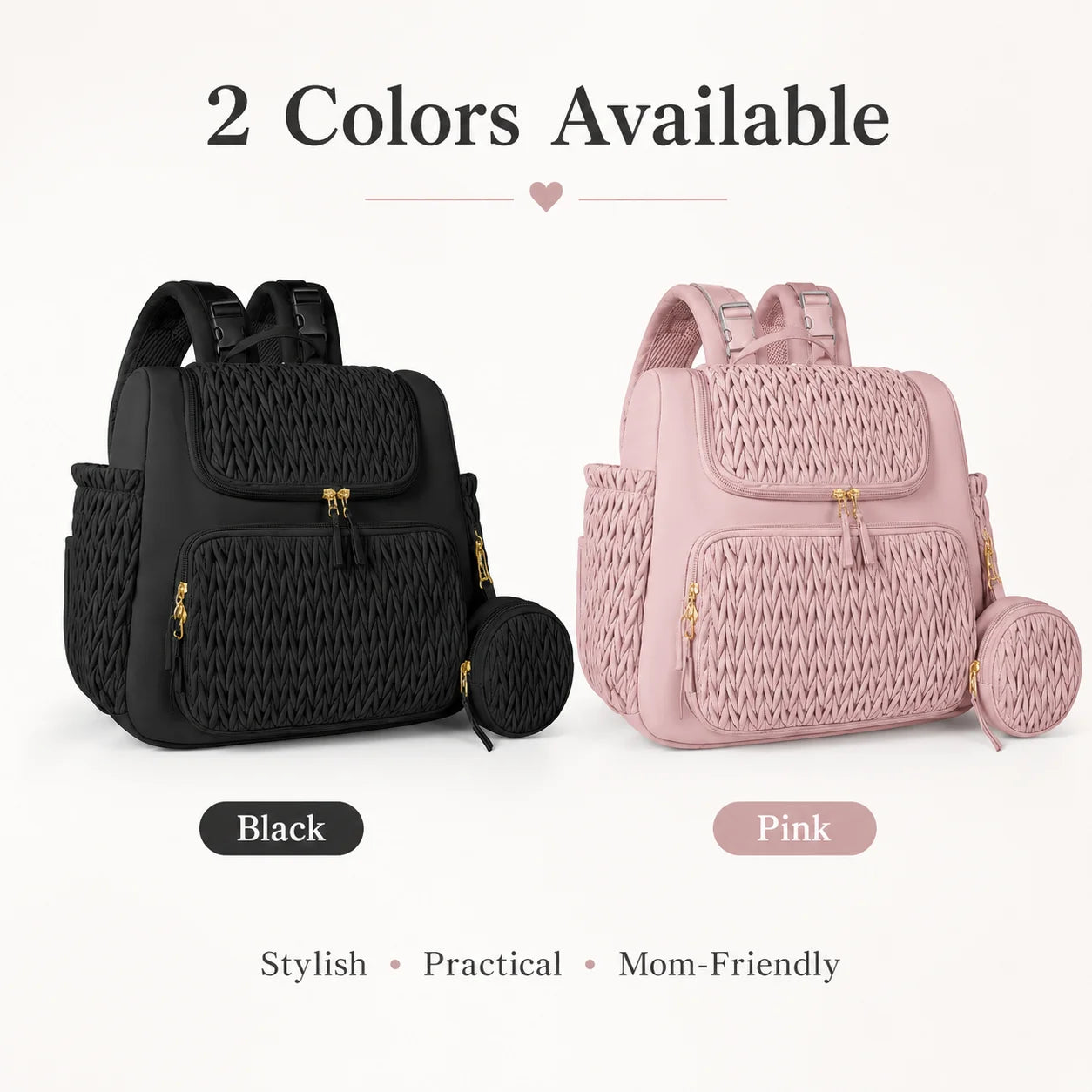 Mommy Diaper Bag Backpack Baby Stroller Organizer Large Capacity Travel Maternity Bag with Insulated Bottle Pockets Changing Pad