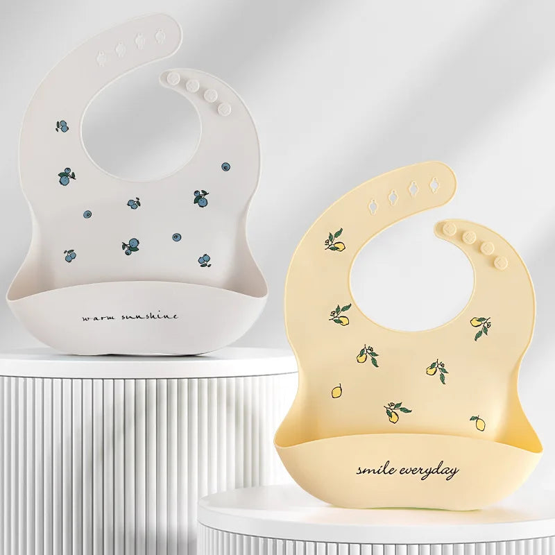 Maternal and Infant Products Baby Bib Waterproof Children's Silicone Bib, Baby Saliva Rice Pocket Leave-in Summer