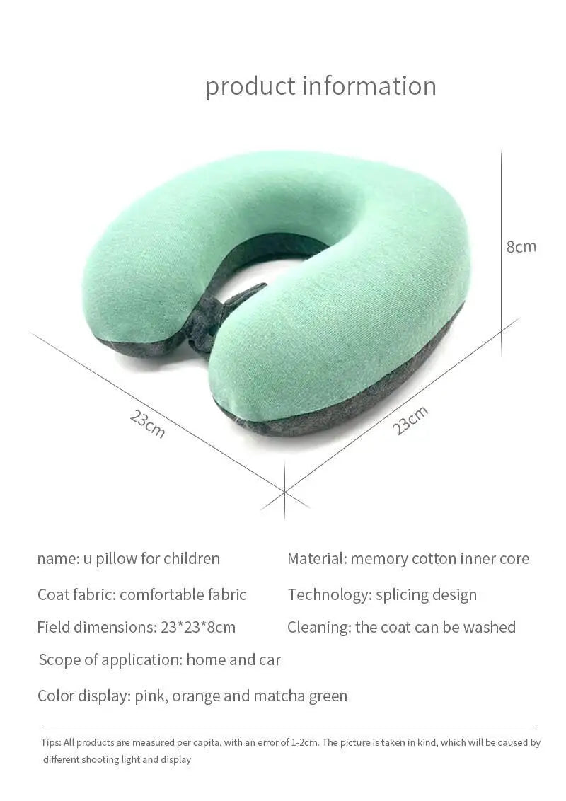 New Baby Headrest U-Shaped Portable Memory Foam Neck Support Children's Pillows Travel Pillow Breathable Soft Body Accessory