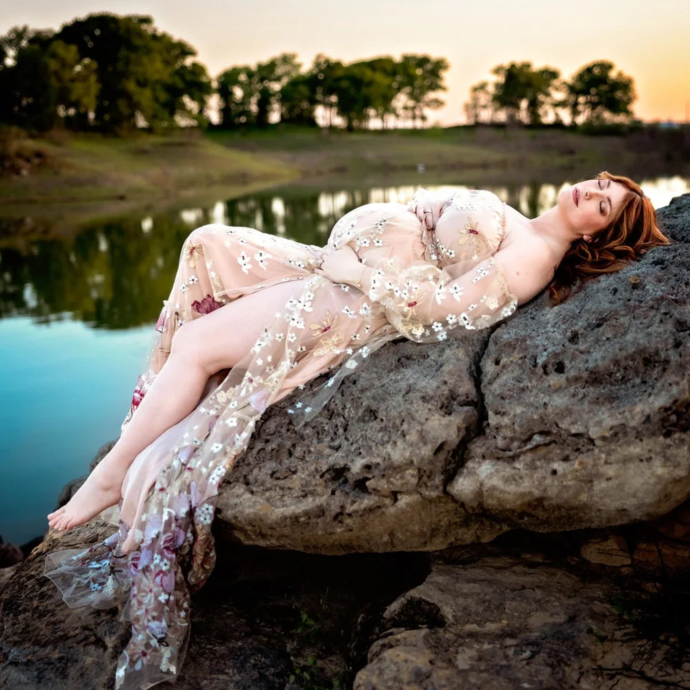 Maternity Photoshoot Dress Off Shoulder