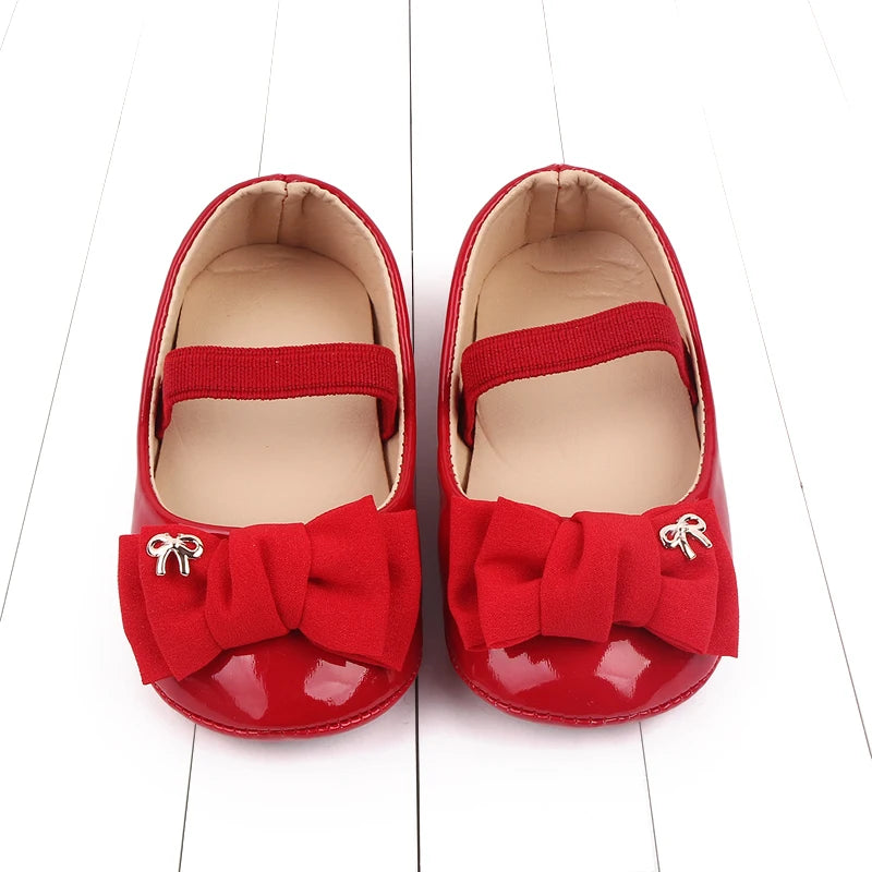 Spring and Summer 2025 New Style Baby Princess Shoes Leather Bow Tie Baby Shoes Soft Sole Learning Walkers baby shoesD2778