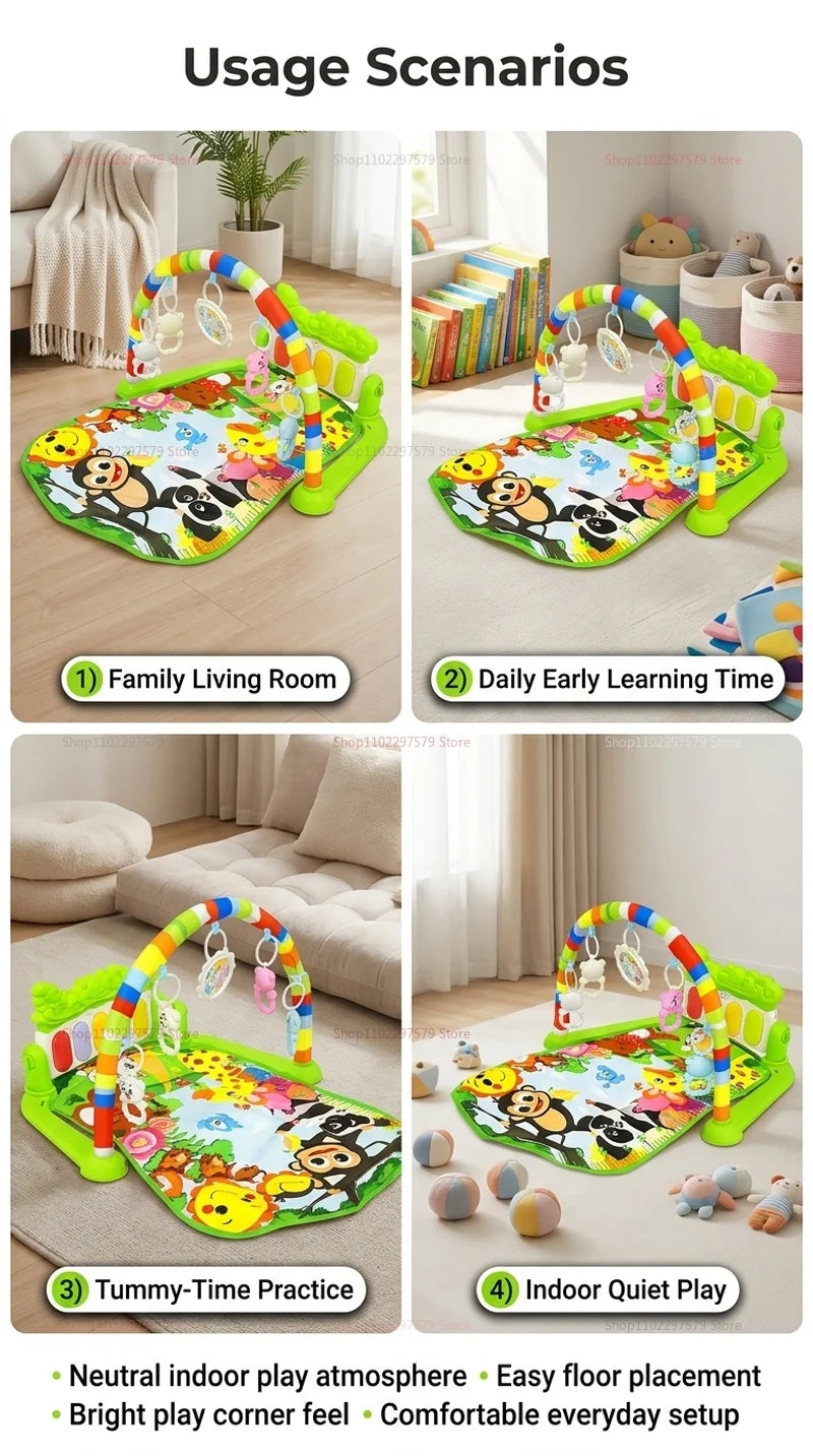Baby Play Gym Piano Mat Newborns Toddlers 0-36 Months Crawling Musical Activity Toys Early Education Infant Sensory Development