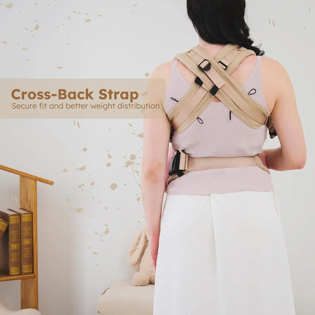Baby Carrier Premium Fibers 100% Linen for Newborn to Toddler Compact & Adjustable Ergonomic with Lumbar Support 7-44 pounds