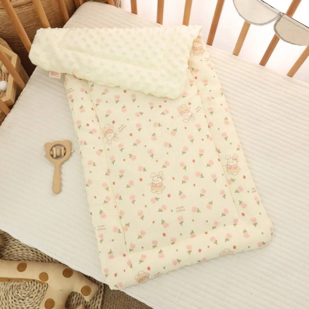Washable Cartoon Baby Stroller Cushion Rainbow Rabbit Trolley Mattress Cotton Flower Baby Seat Cushion Toddler