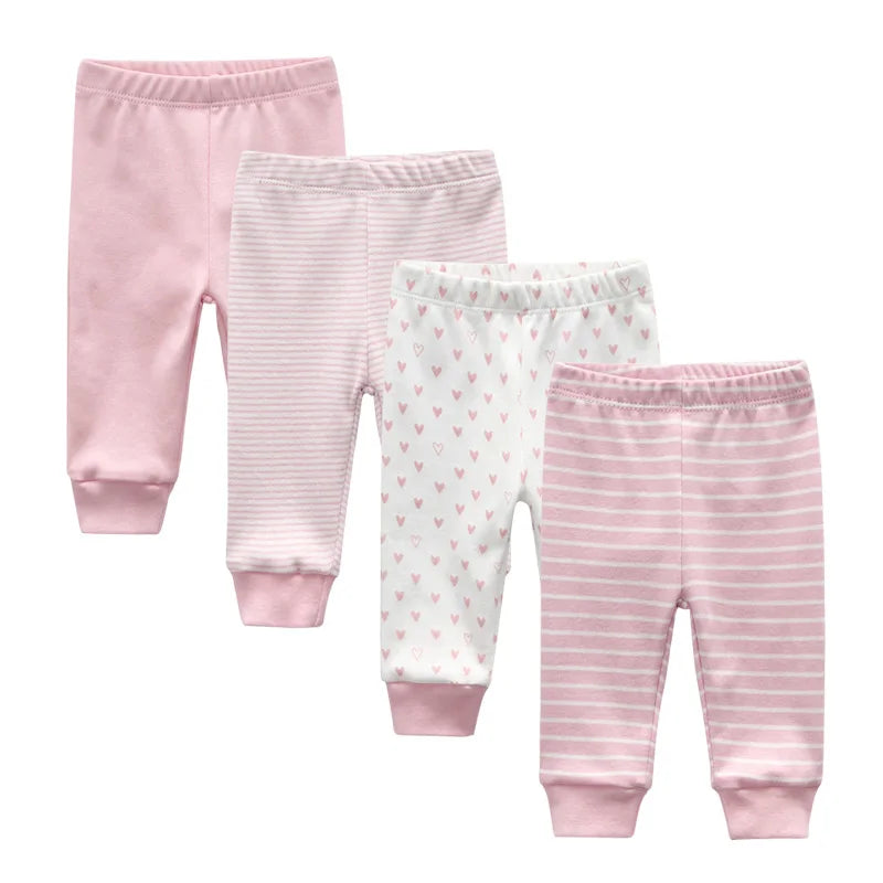 4 Pieces Four Seasons Unisex Newborn Baby Pants 100%Cotton Soft Girl Baby Boy Girl trousers
