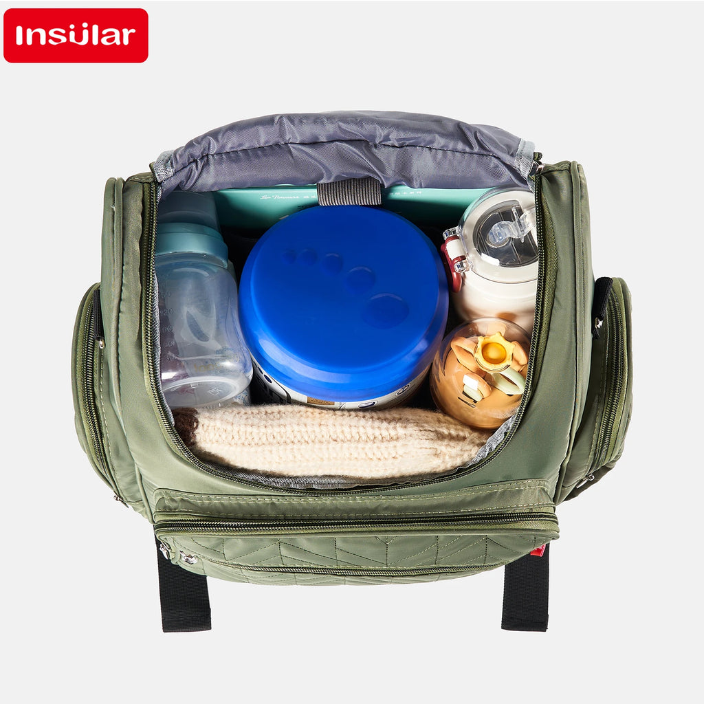 Large Capacity Nappy Backpack for Moms Multi Functional Waterproof Diaper Bag with Stroller Hooks for Baby Care Outdoor Travel