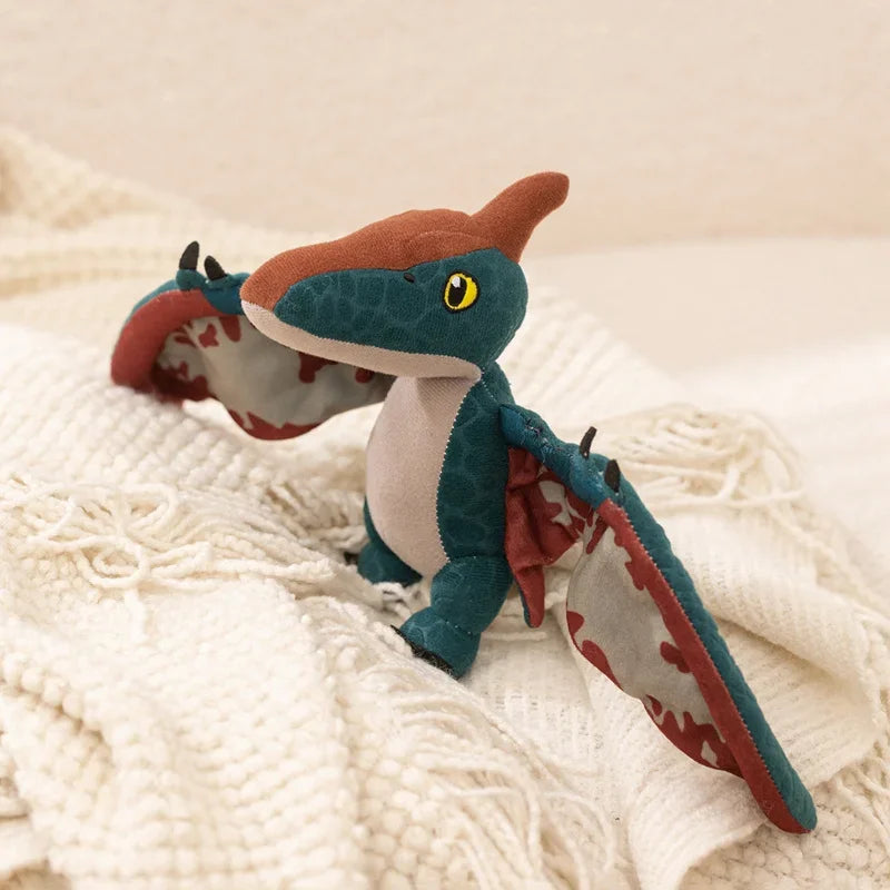 Hot 12cm Cyan Pterosaur Plush Toy Embossed Dinosaur Stuffed Animal Soft Prehistoric Creature For Kids Birthday Gift Room Decor