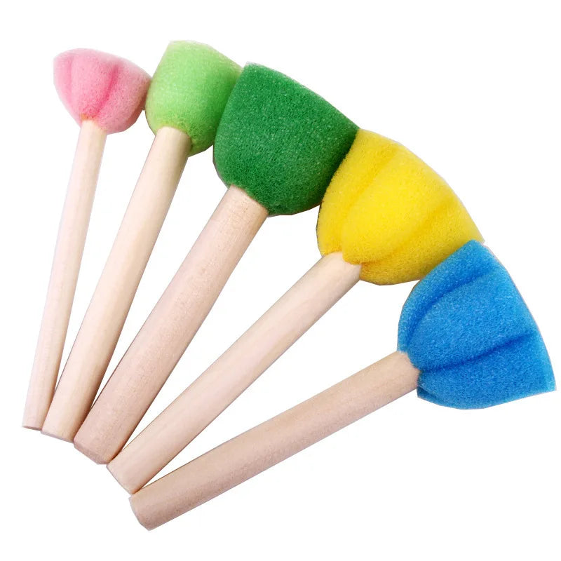 5Pcs/set Painting Sponge Brush Mini Colorful DIY Sponge Painting Tools for Kids Arts and Crafts