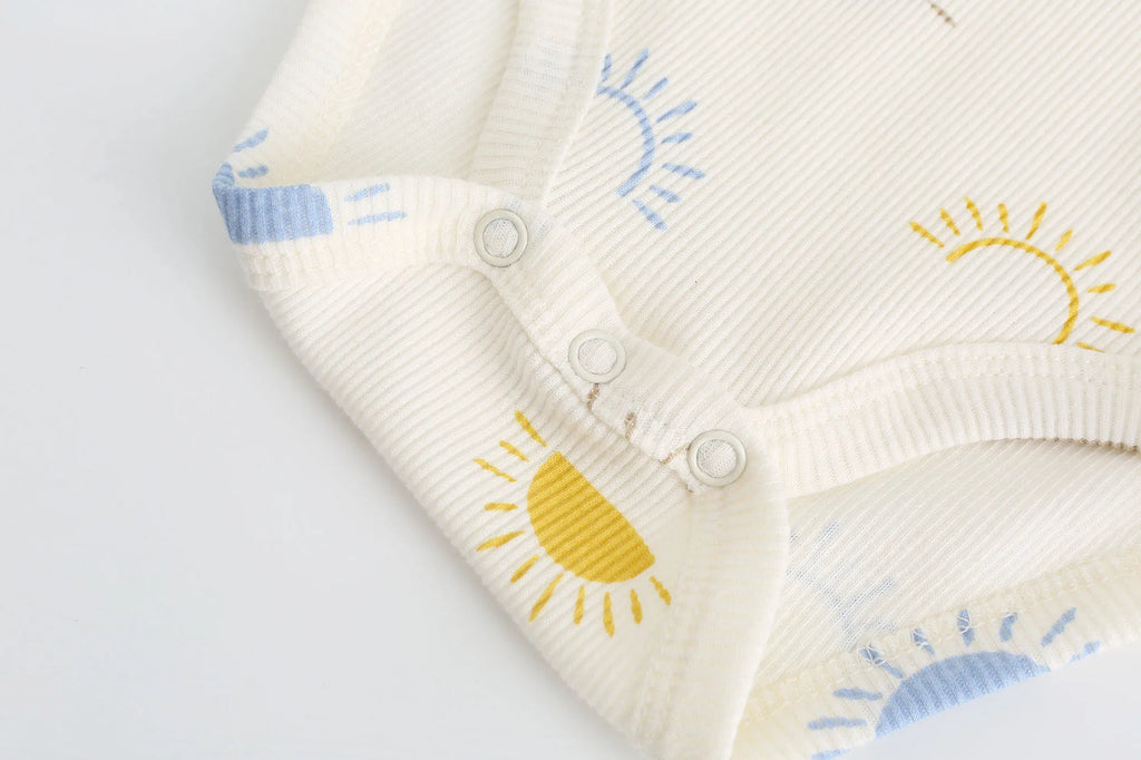 Cartoon 4-Piece Baby Boy Sleeveless Bodysuits+Shorts Clothing Set 100%Cotton Newborn Multi-piece Suit 0-12M Infant Clothes