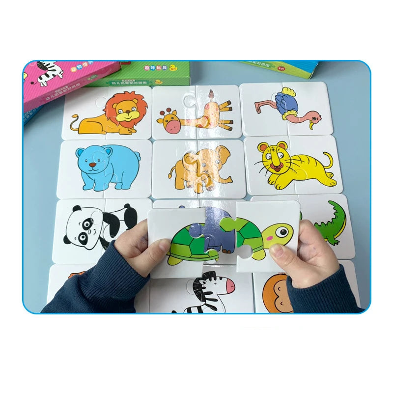 Educational Cards Puzzle Set For Babies And Toddlers Develop Cognitive Skills With Bright Colors