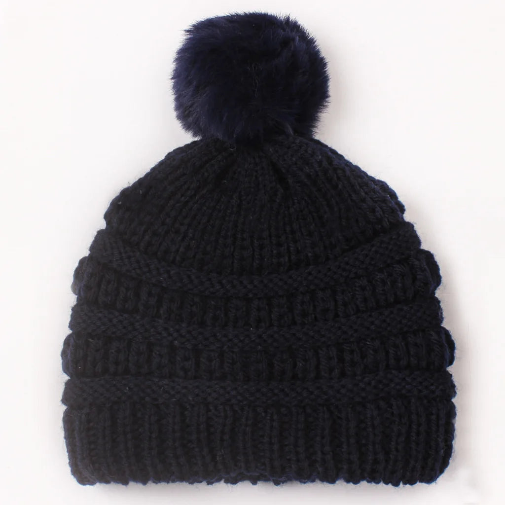 Baby Solid Color Knitted Pullover Hat Children's Ball Warm Hat Autumn and Winter Boys and Girls Cute and Comfortable Knitted Hat