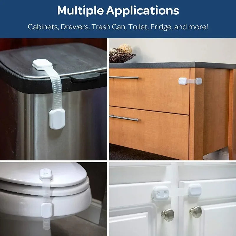1/3/5Pcs Child Safety Cabinet Locks Premium Adjustable Baby Proof Drawer Latches Bathroom Kitchen Cabinet Drawer Lock