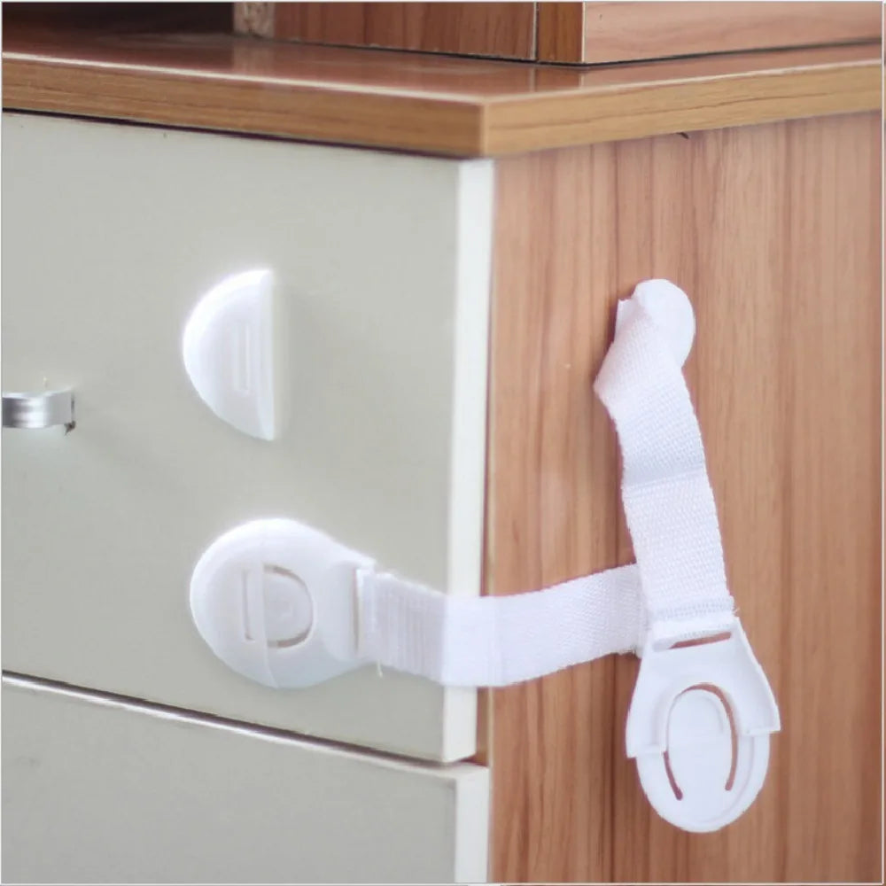 1-100Pcs Lot for Baby Furniture Door Drawer Lock Cabinet Door Multi-Functional Ribbon Lock Buckle Baby Proof Security Protector