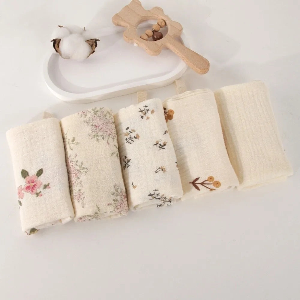New 4-Layer Pure Cotton Baby Cotton Washcloth Absorbent Gauze Cotton Square Towels Soft Baby Towels Newborn Burp Cloth