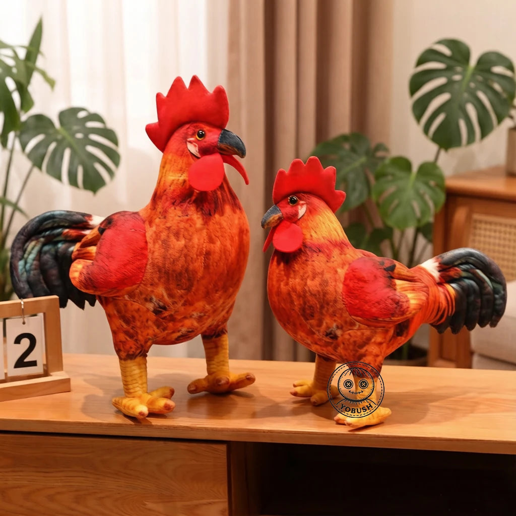 Hot High Quality 30/48cm Simulation Rooster Plush Toys Life Like Chicken Pillow Stuffed Soft Animal Dolls For Room Decor Gift