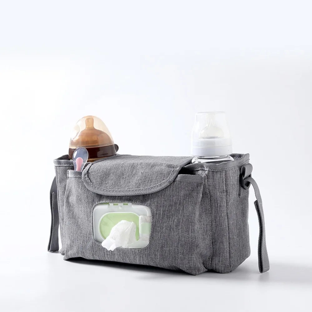 Multifunctional Baby Stroller Bag Large Capacity Waterproof Wet Wipe Hanging Bag Baby Care with Multiple Pockets