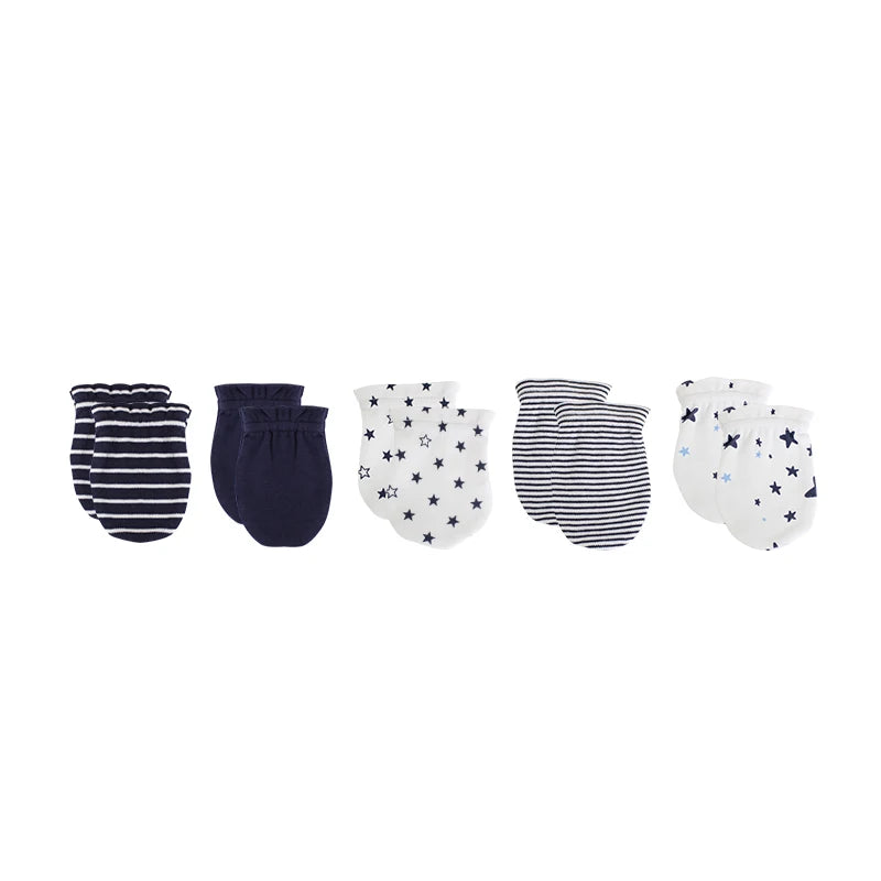 Kiddiezoom Newborn Gloves 0-6M 4/5 Pairs 100 Percent Cotton Breathable Baby Mittens For Newborns