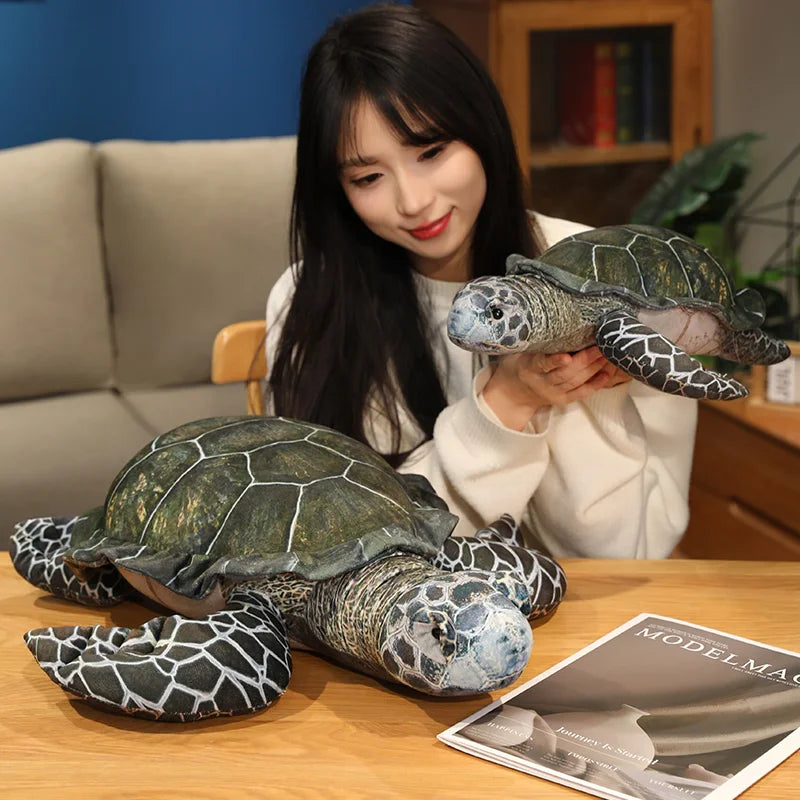 Simulation Sea Turtle Plush Toy Kawaii Soft Stuffed Tortoise Animal Home Decor & Birthday Gift for All Ages