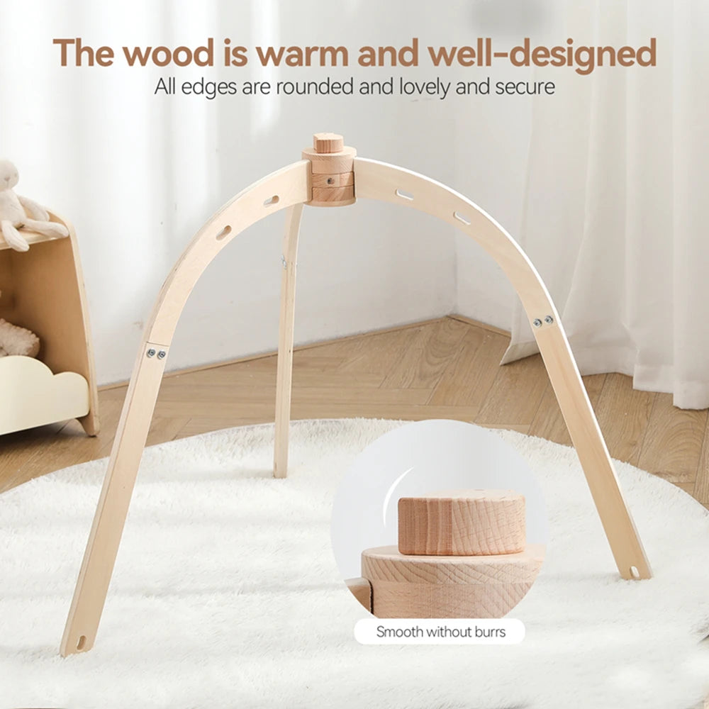 Baby Fitness Rack Wooden Frame Educational Fitness Activity Toy Gym Decoration can Hanging Pendants Sensory Gift Newborn Nursing