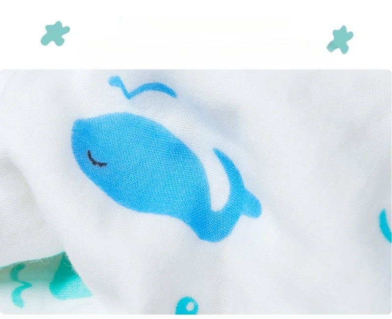 Hot New 6-Layer High-Density Cotton Muslin Baby Face Towel Cartoon Design Burp Cloth Class A Infant Washcloth Baby Accessories
