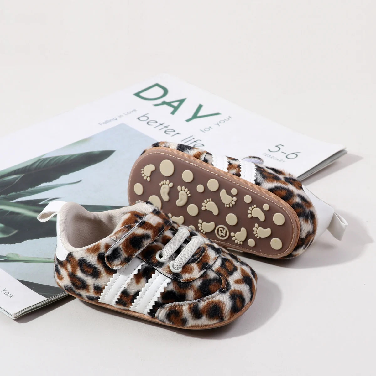Hot Selling Baby Unisex First Walking Toddler Shoes For 0-18 Months Leopard Print Design Fashion And Comfortable High Quality