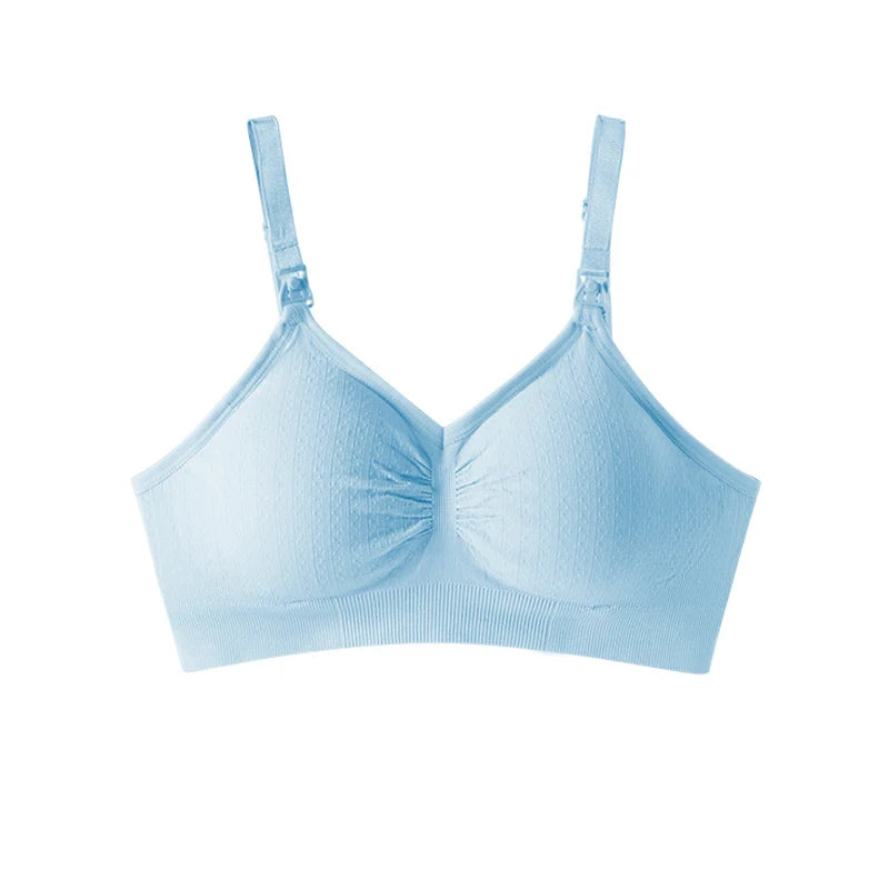 New High Quality Single Handed Front Buckle Nursing Bra Breathable Women Breastfeeding Underwear Seamless Maternity Bra Push Up