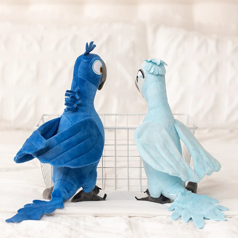 2026 High Quality 1pc 35cm Cartoon Blue Parrot Plush Toy Blu & Jewel Bird Doll Soft Stuffed Animal Cute Christmas Gift For Kids